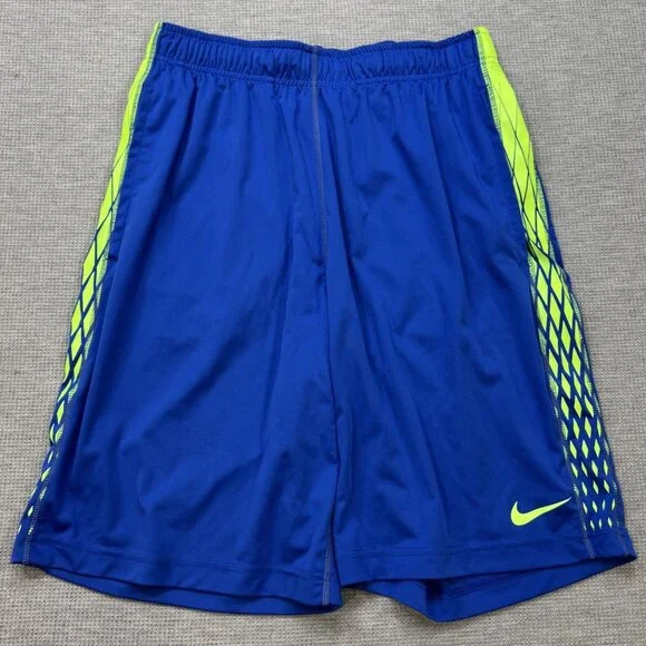 Nike Dri Fit Mens Blue Basketball Shorts Elastic Waist Inner Drawstring Size M - Picture 1 of 13